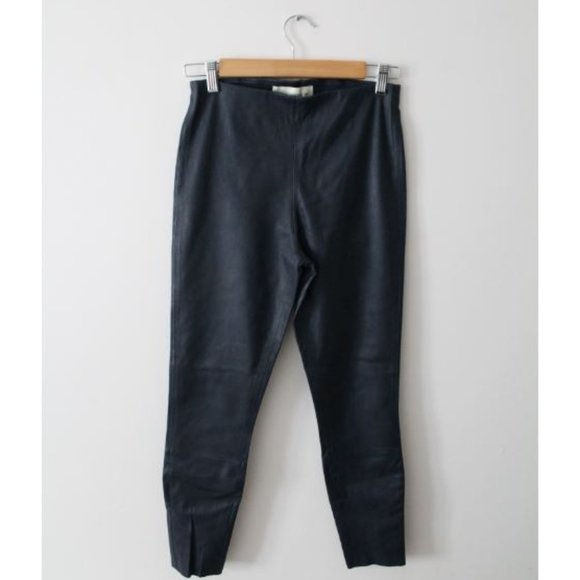 Malene Birger Elenasoo Leather Leggings Trousers Size 36 Blue Velvet - Picture 4 of 9